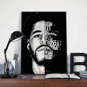 J Cole Custom Printing, Home Decor, Wall Hanging, Custom Canvas, Home Decor, Music Canvas, Rapper Poster, Cole Print