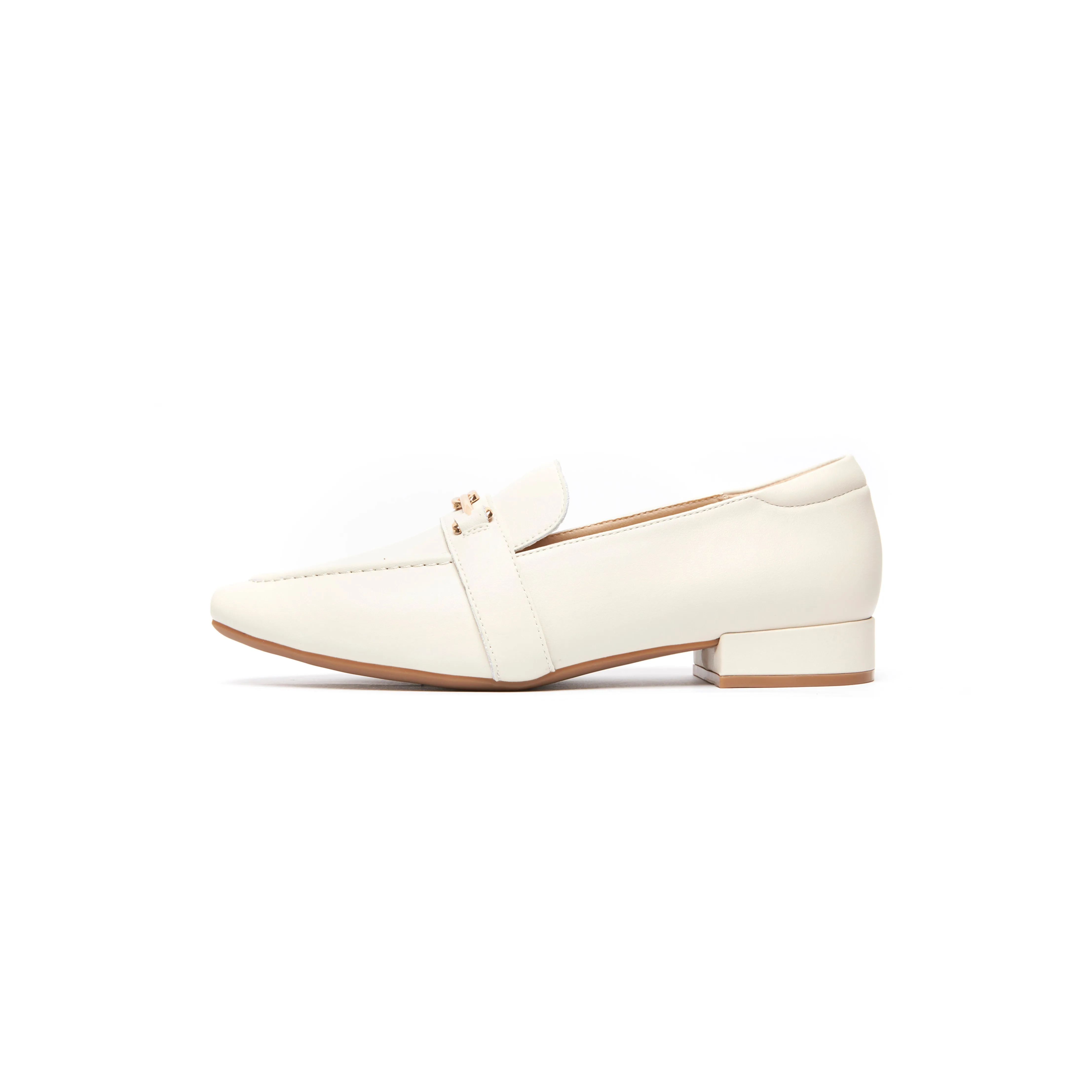 Kaylie Buckle Loafers - Beige ( BEI )