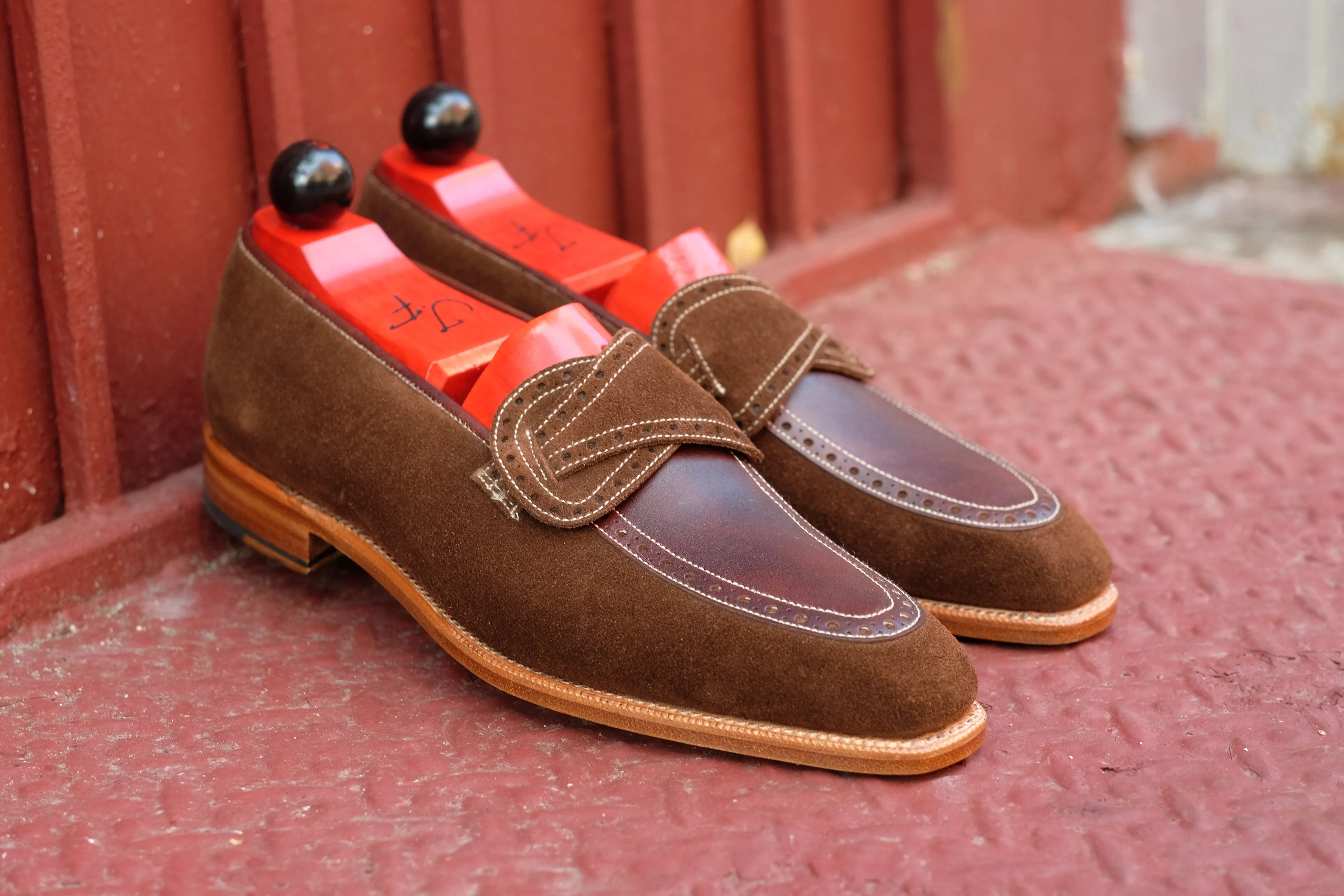 Kennewick - MTO - Dark Brown Suede / Dark Brown Museum Calf - MGF Last - Single Leather Sole