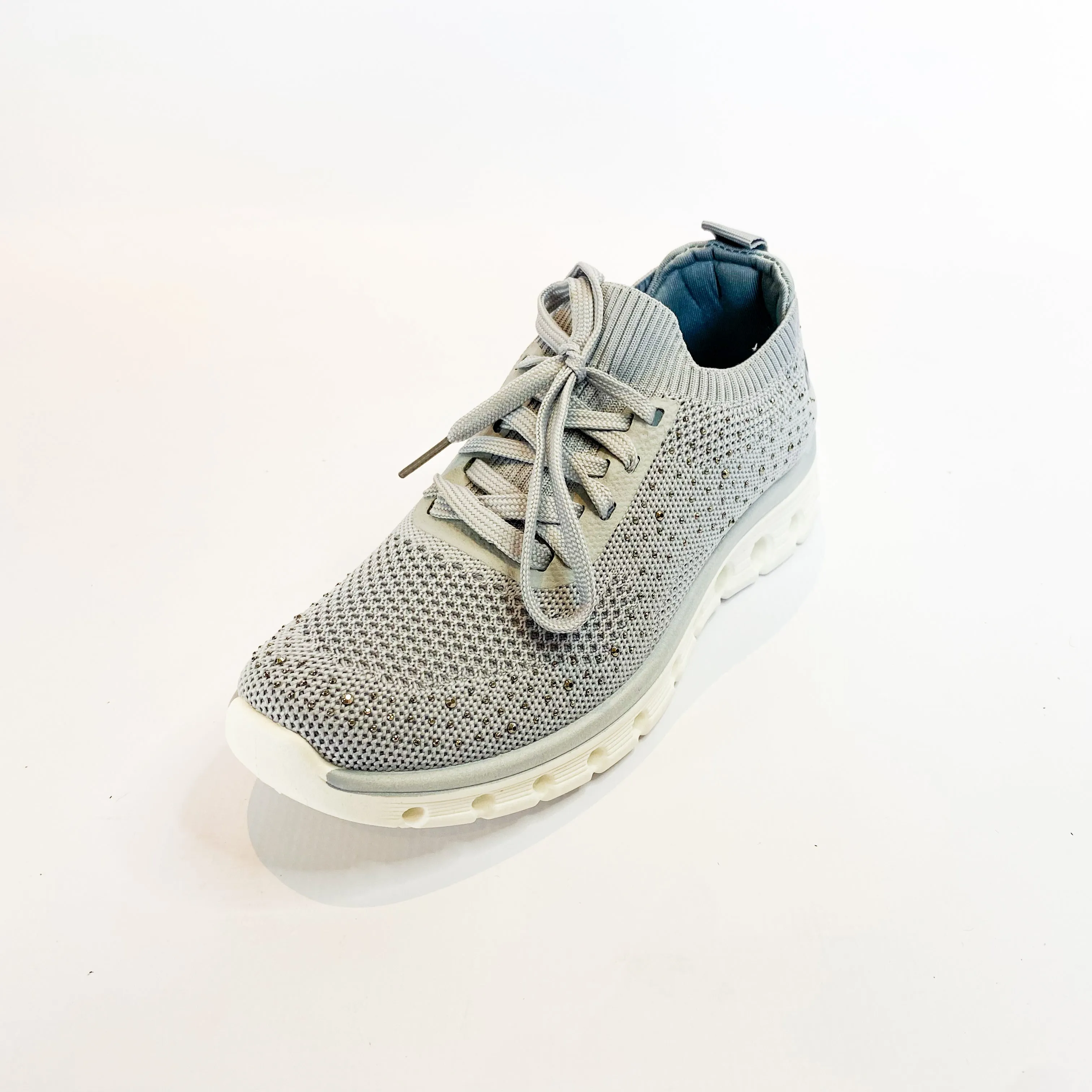 KG grey sparkle knit lace up