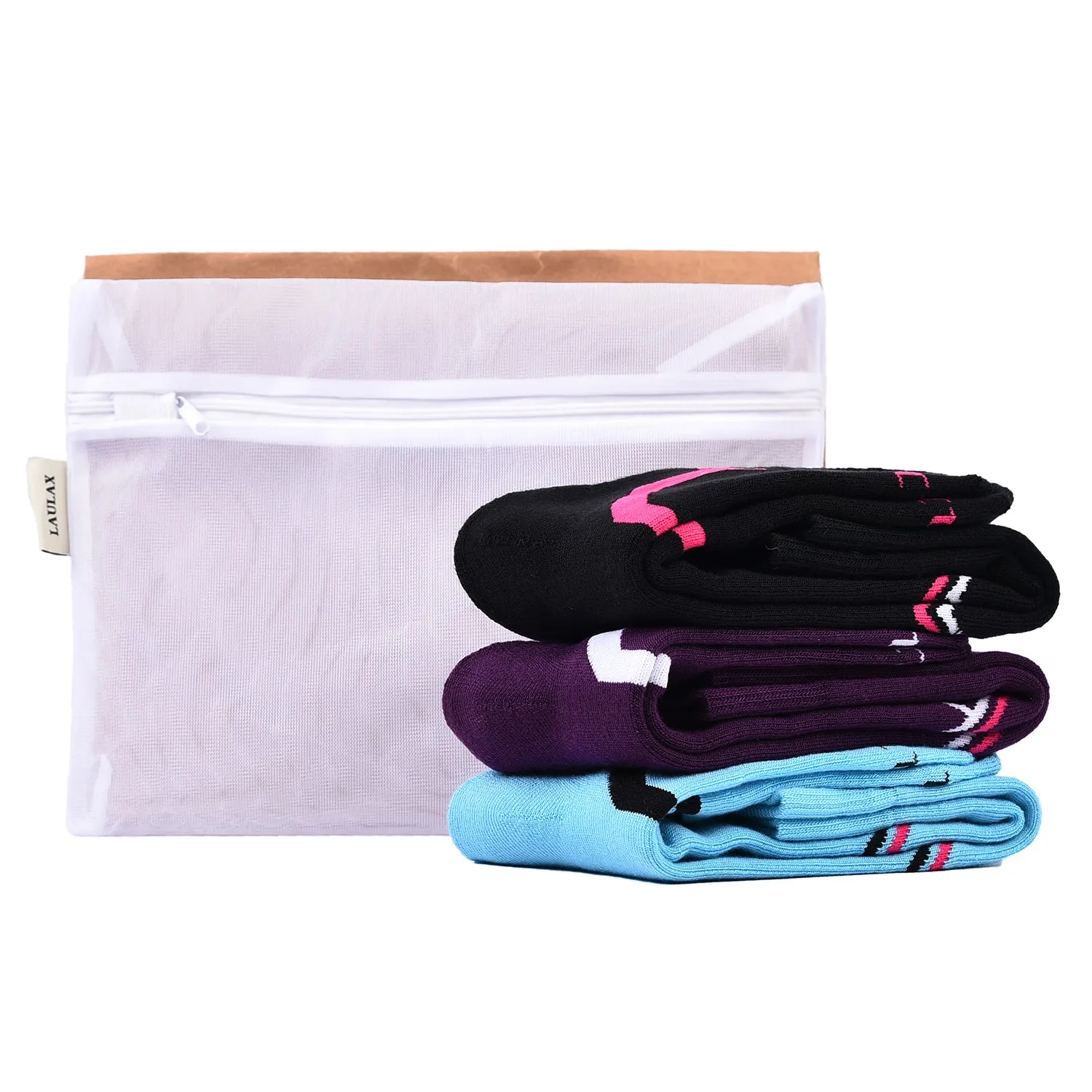 Laulax 3 Pairs Ladies Long Hose Cashmere-Like Ski Socks, Size UK 3 - 7 / Europe 36 - 40, Gift Set, Purple, Blue, Black