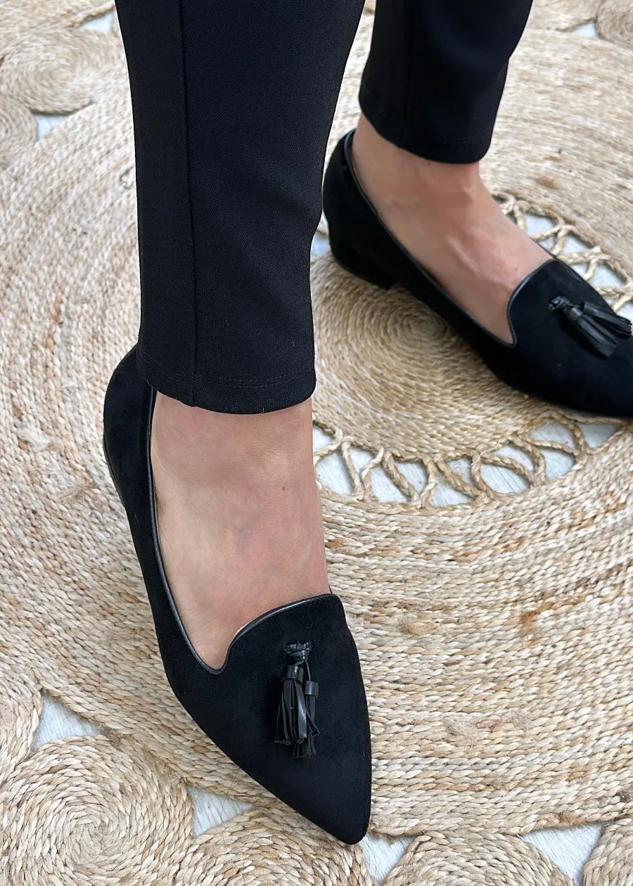 Laura Black Tassel Loafers