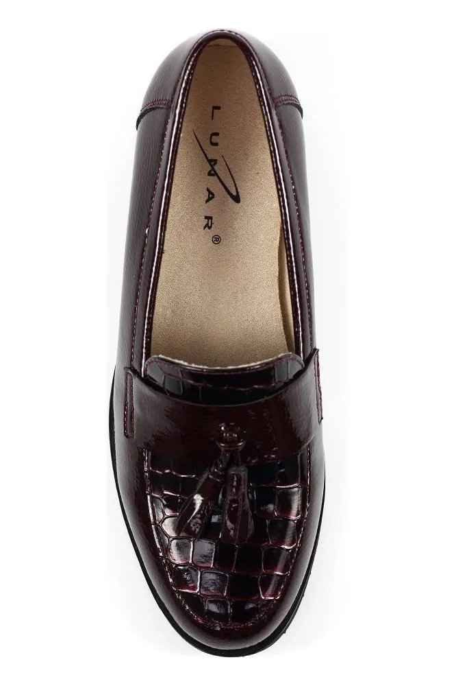 Lunar FLW002 Vivi Tassle shoe in Burgundy