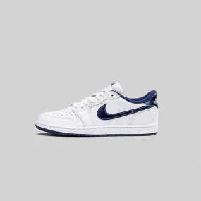 Men's Air Jordan 1 Low 85- WHITE/NAVY-WHITE