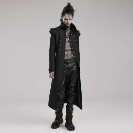 Men's Gothic Stand Collar Splice Strappy Coat