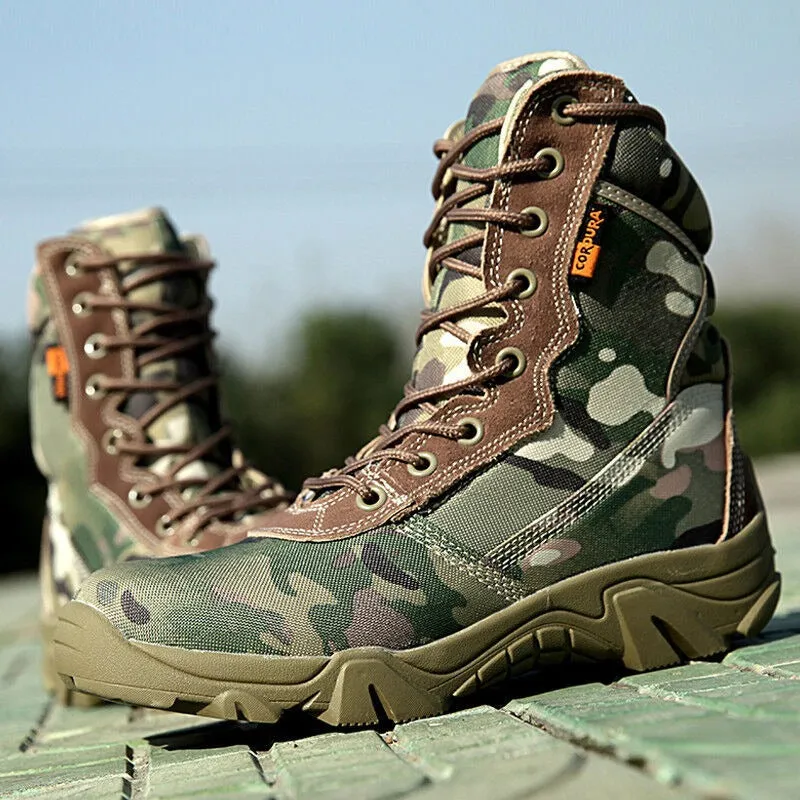 Men’s Military Tactical Ankle Boots Desert Combat Army Hiking Shoes | 001