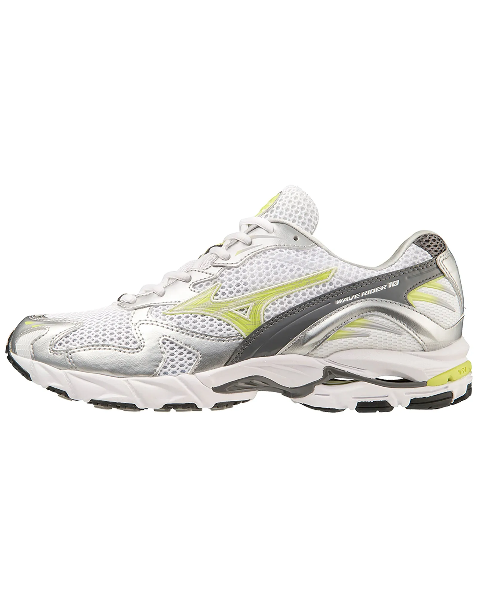 MIZUNO Wave Rider 10 White Sunny Lime Silver