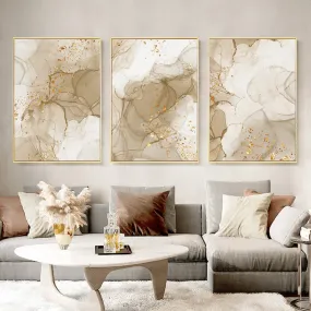 Modern Abstract Beige Golden Liquid Marble Print Wall Art Fine Art Canvas Prints Pictures For Living Room Bedroom Art Decor