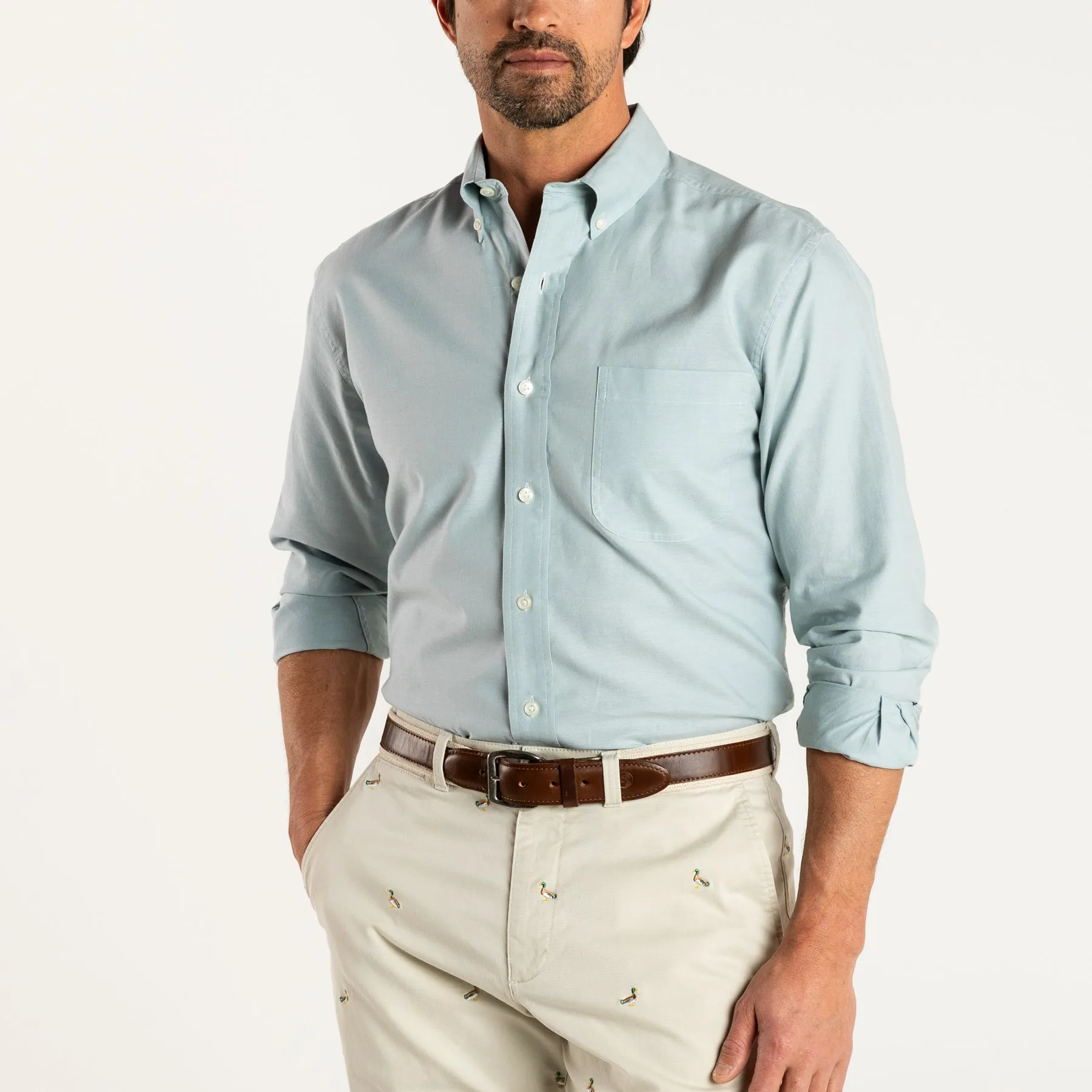 Morris Solid Cotton Oxford Sport Shirt