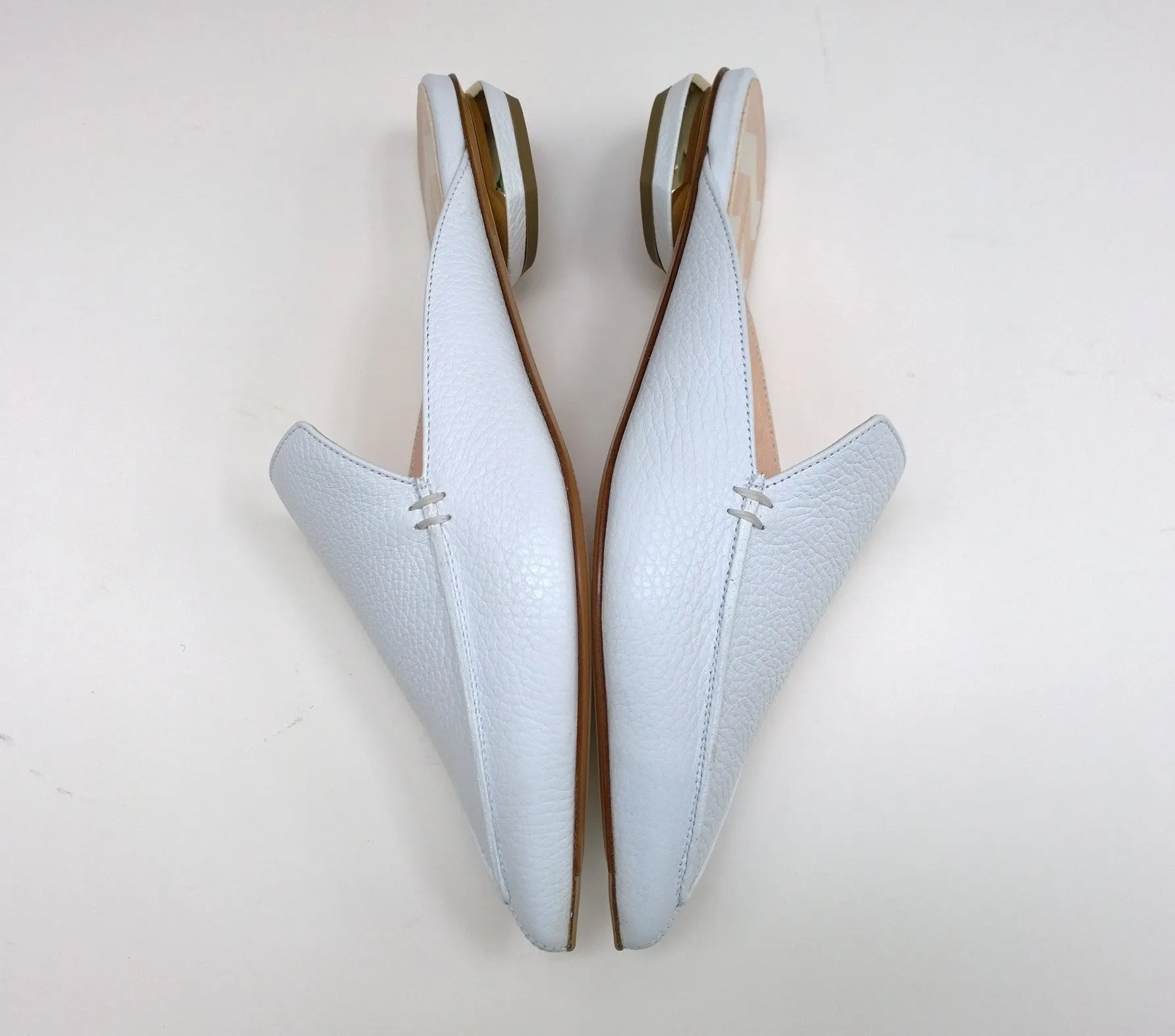 Nicholas Kirkwood Beya Slides in White Leather Flats Shoes