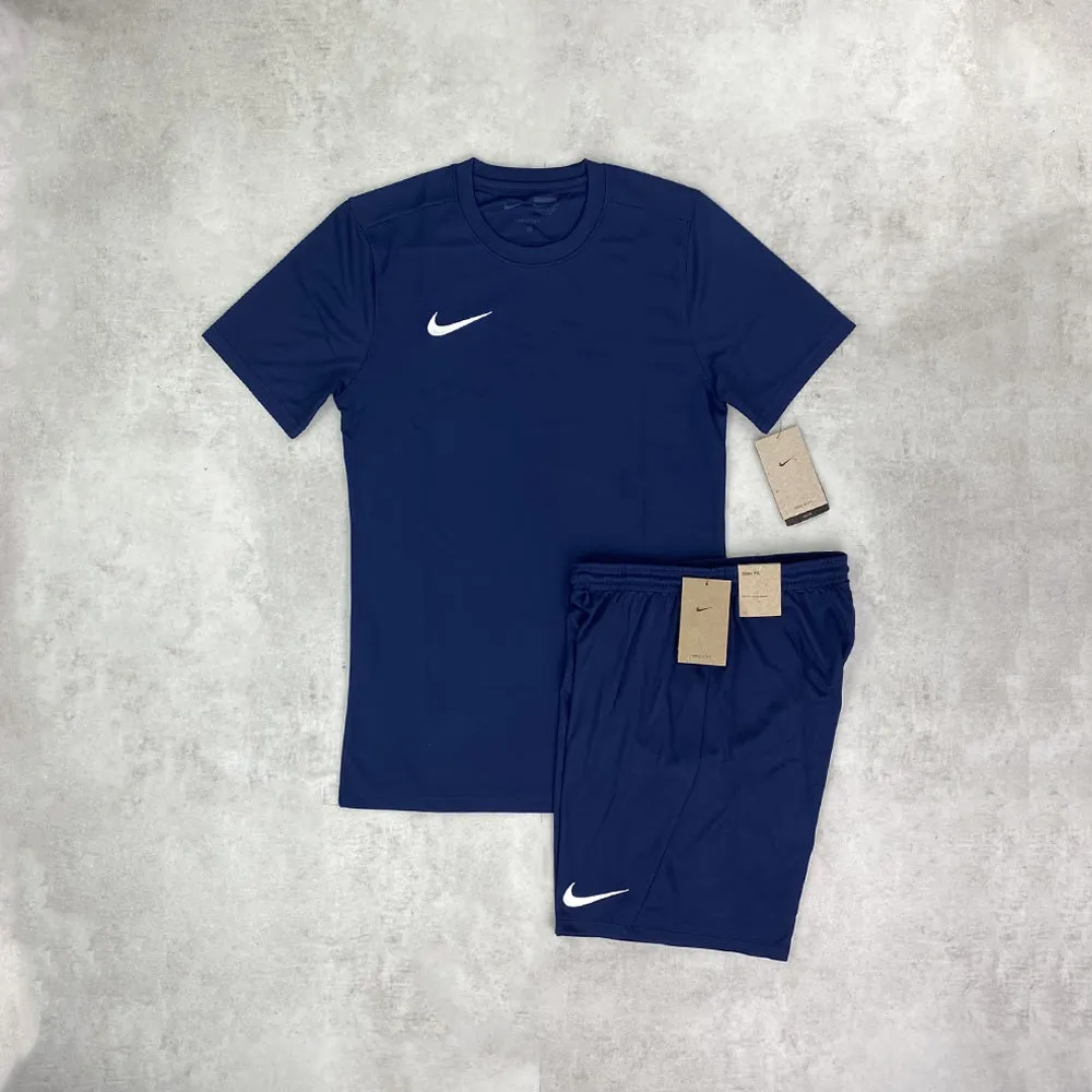 Nike Dri-Fit T-Shirt/ Shorts Set Navy Blue