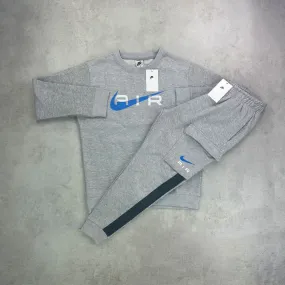 Nike Sportwear Crew Neck Air Tracksuit Set Grey/ Blue