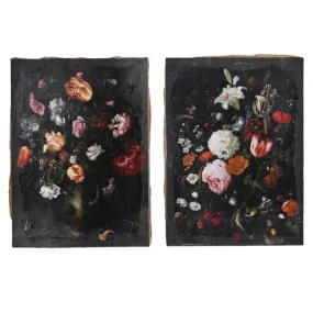 Pair of Floral Art Canvas Artworks