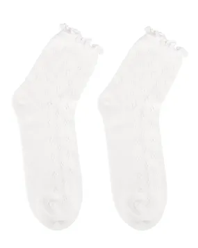 Pointelle Cotton Socks - Snow