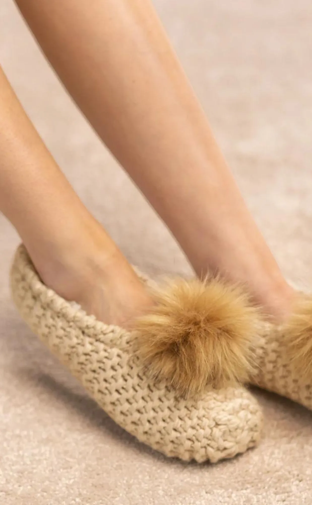 Pom Pom Crochet Slippers