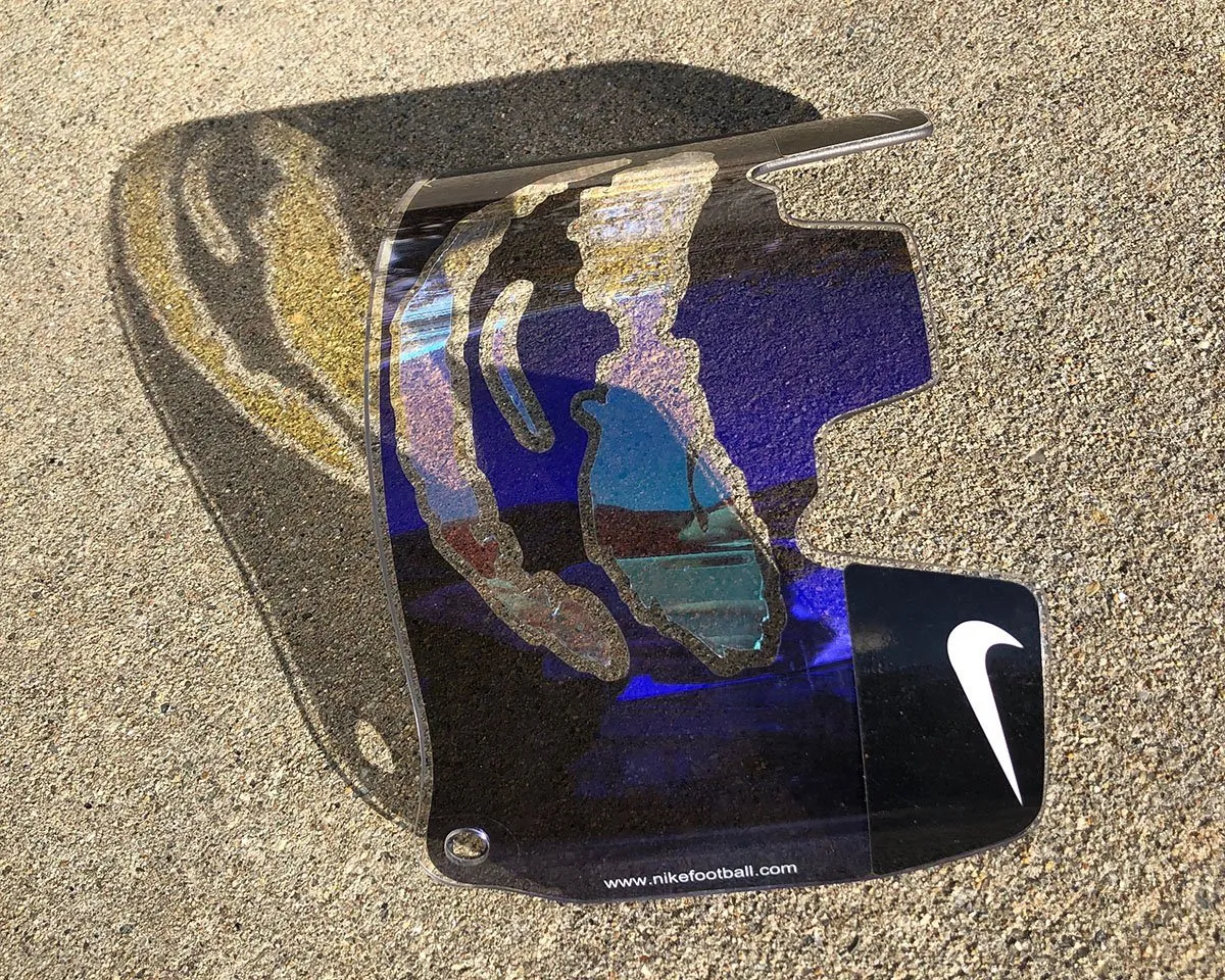 Purple Chrome Joker Custom Football Visor