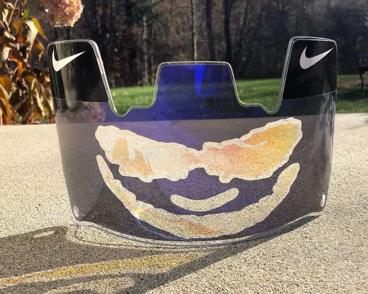 Purple Chrome Joker Custom Football Visor