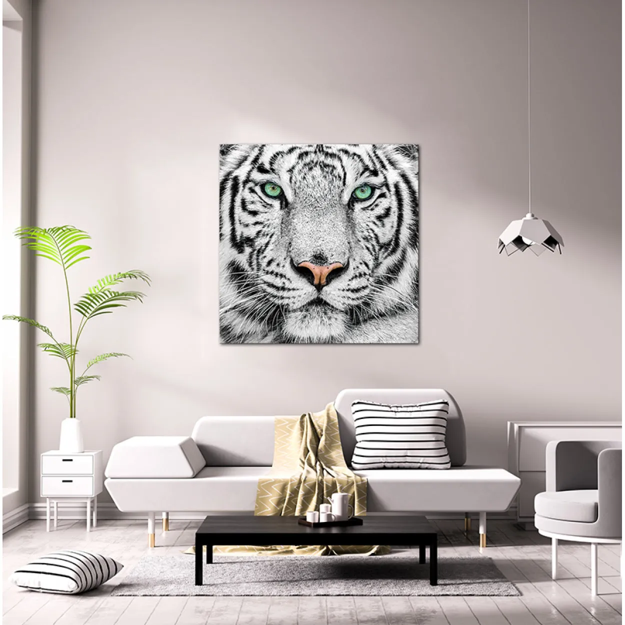 "Snow Tiger" Acrylic Wall Art (40"H X 40"W)