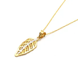 Real Gold 2 Color Leaf Necklace GL0642 CWP 1698