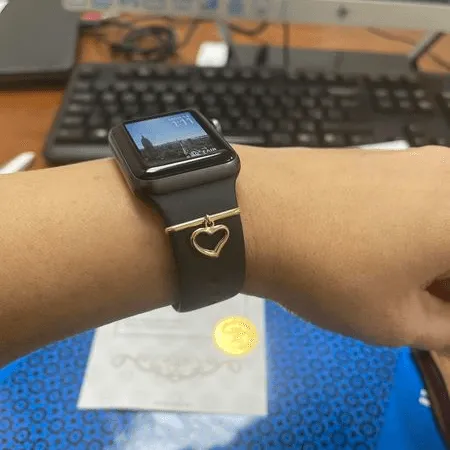 Real Gold Apple Watch Gold Accessory 21 M.M With Hanging 3D Heart 2368 GZA 1001