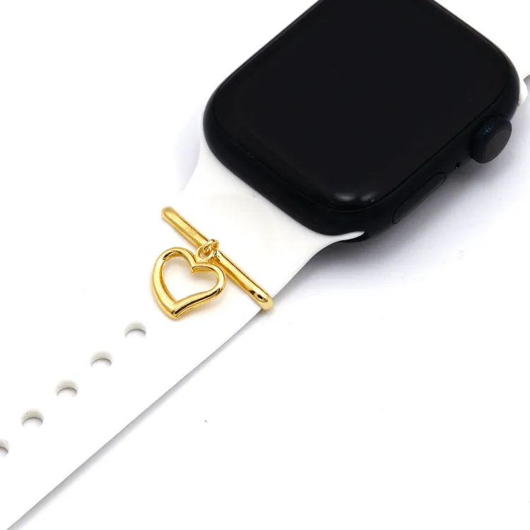 Real Gold Apple Watch Gold Accessory 21 M.M With Hanging 3D Heart 2368 GZA 1001