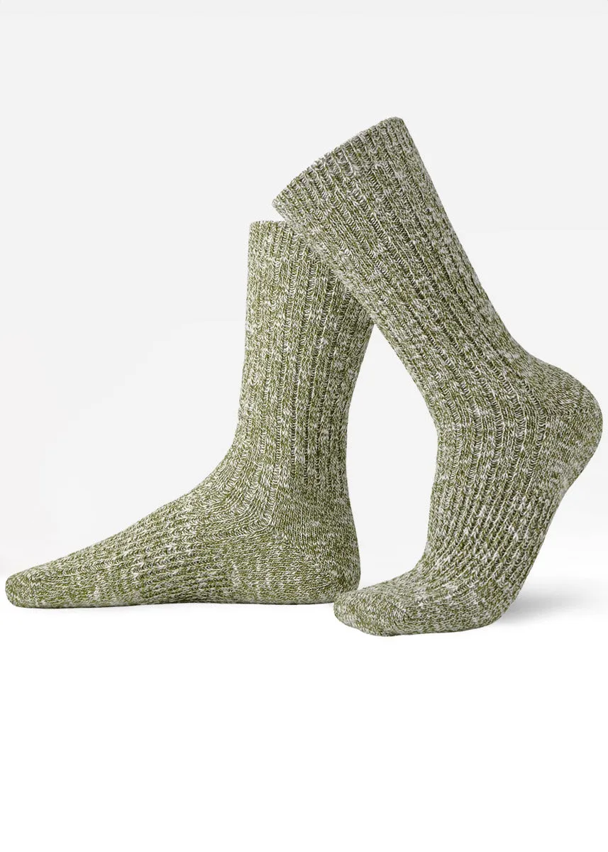 Sage Slub-Knit Slouch Socks