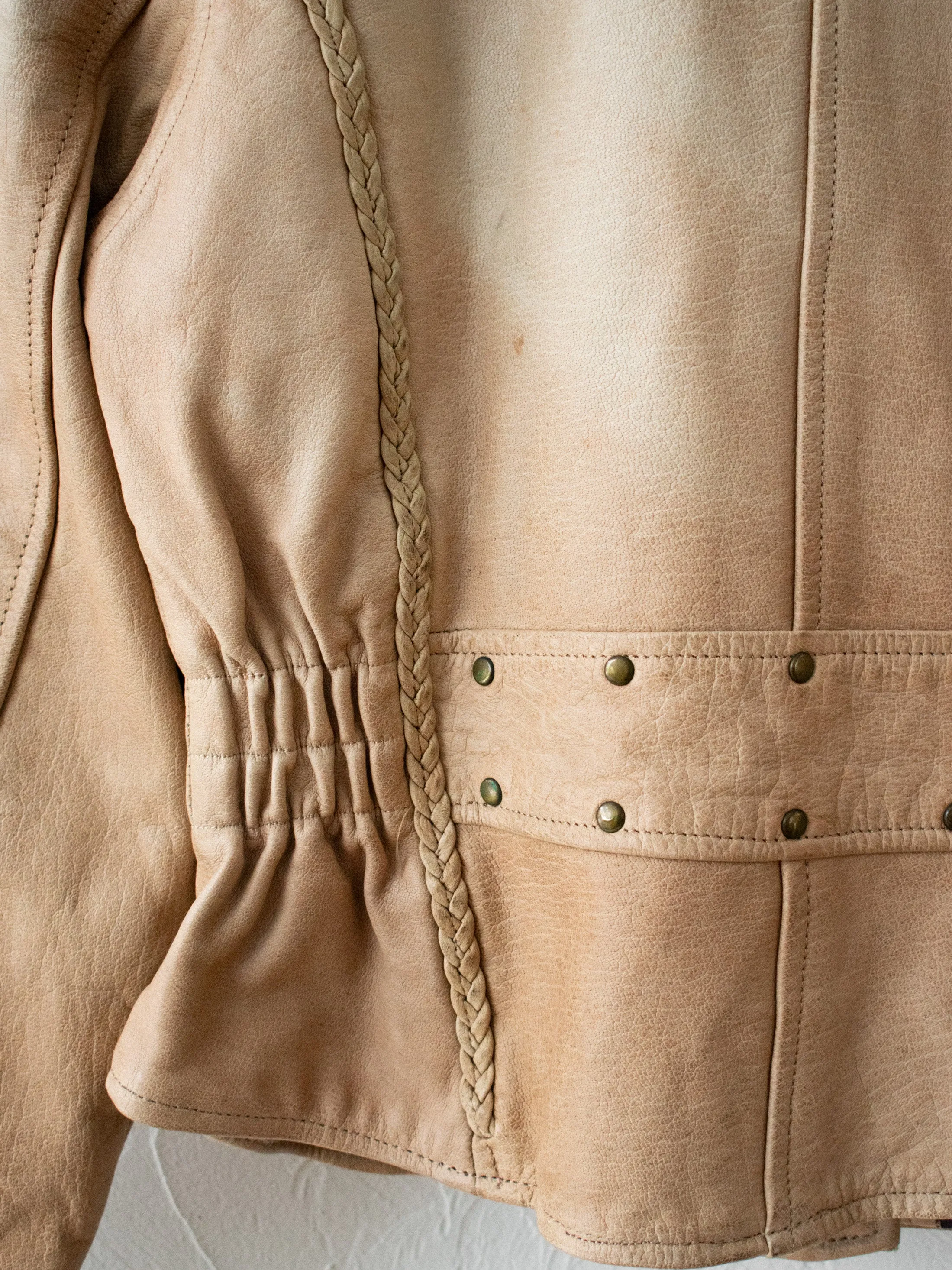 Vintage Hudson Clay Brown/Beige Leather Jacket M