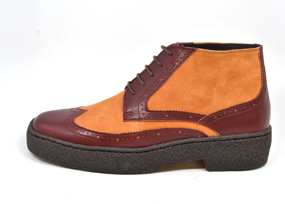 Wingtip Two Tone Lace-Up Leather Shoe from The British Collection