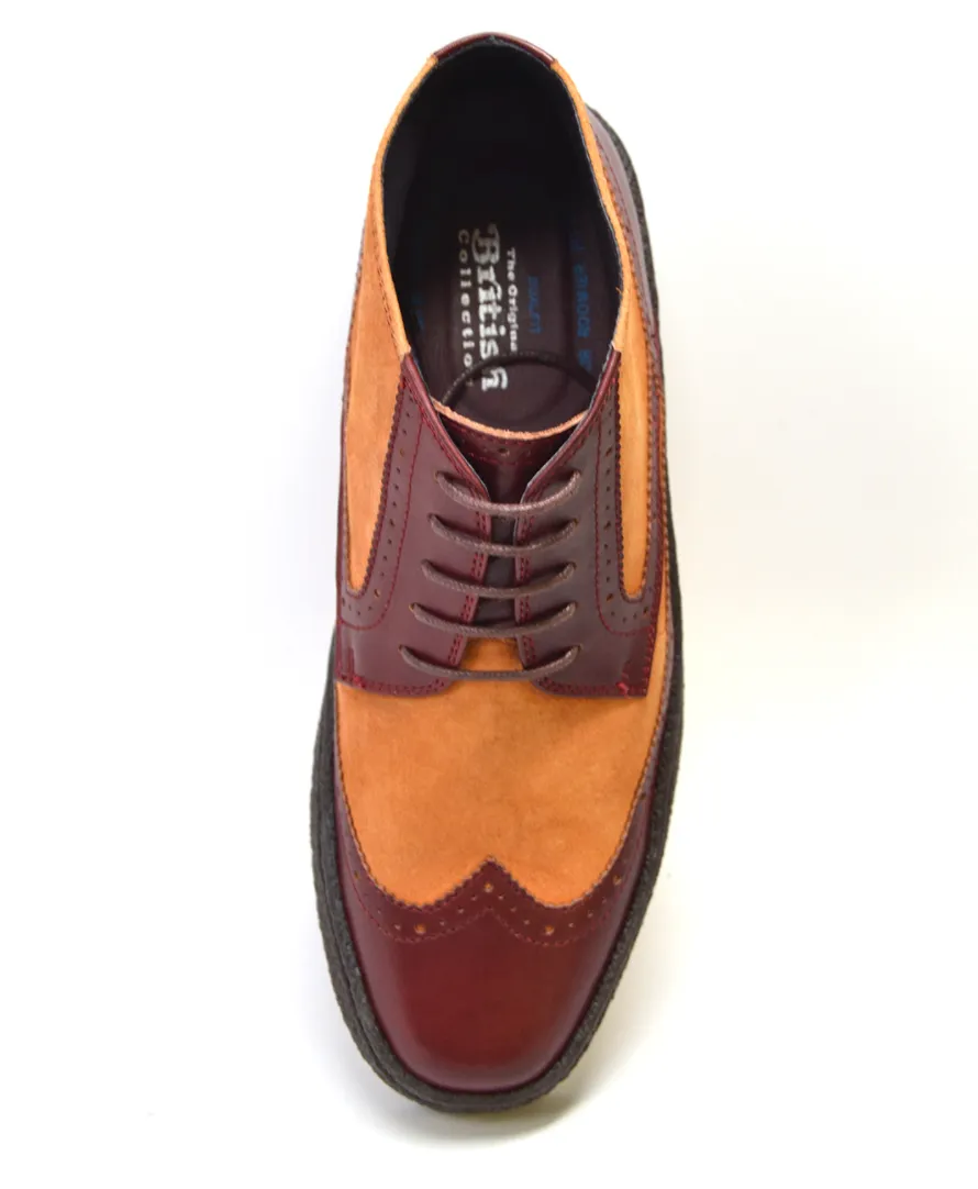 Wingtip Two Tone Lace-Up Leather Shoe from The British Collection